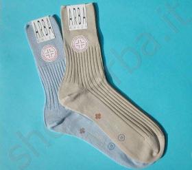 Men's 100% cotton socks with no elastic at the top.