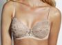 Classic underwired French bra in stretch and soft laize lace with floral embroidery and shiny effect 1772