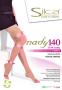 Double-covered plain knit Lycra hold-ups, with OPEN toe, heel and silicone lace top. Autoreggente Nady 140