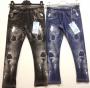 Leggings bimba cotone felpatino jeans antichizzati con tasche XKE' 3961