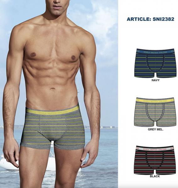 Boxer cotone elasticizzato con elastico esterno Scuola Nautica Italiana 2382