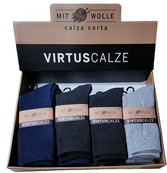 Calze termiche tutta spugna gamba corta uomo e donna caldissime misto lana V208