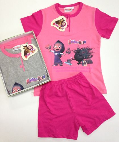 Pigiama corto bimba Masha e Orso cotone 100% MAS41