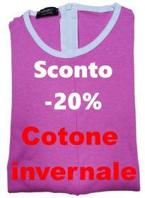 1002 Pigiamone Tutone contenzione femminile autunno inverno per anziani cotone 100% peso medio con cerniera posteriore tinta unita IVA 4%