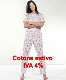 1012 Pigiamone Tutone femminile estivo per anziani cotone manica corta con cerniera posteriore fantasia fiori IVA 4%