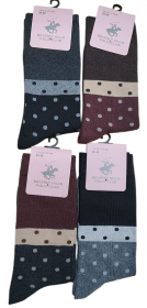 Calza donna gamba corta caldo cotone invernale pois Beverly Hills Polo Club 1202