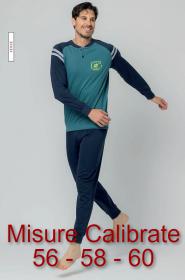 Pigiama calibrato dalla 56 alla 60 puro cotone pantalone e maniche lunghe Lotto LP1220/C