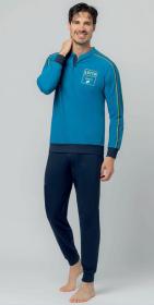 Pigiama 100% cotone uomo pantalone e maniche lunghe Lotto LP1221