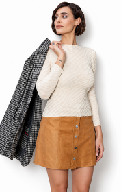 Maglia ZEBRATA manica lunga cashmere e viscosa leggerissima ultralight molto calda SUBLYME 1468