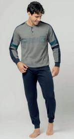 Pigiama per uomo in caldo cotone invernale 100% cotone a Serafino Lotto 2126