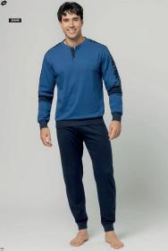 Pigiama uomo caldo cotone invernale 100% cotone a Serafino Lotto 2129