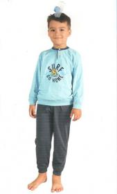 Pigiama lungo bimbo primavera estate 100% cotone con stampa Martellina M2170