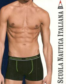 Boxer elasticizzato tinta unita con elastico esterno Scuola Nautica Italiana 2358