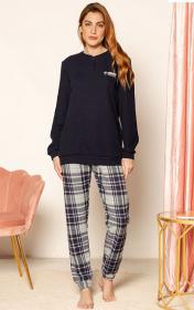 Pigiama donna invernale felpato "piuma" punto Milano Kissimo 25021