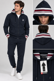 Tuta uomo felpata con cappuccio giacca aperta lotto 303LS