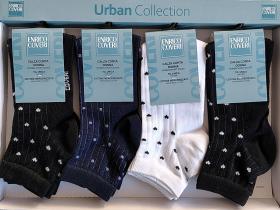 Calza per donna estiva fantasia a cuoricini gamba corta cotone Enrico Coveri Urban 31
