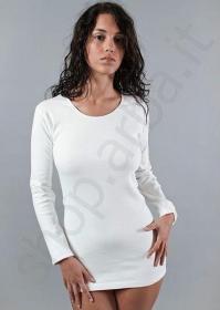 Maglia intima donna manica lunga cotone felpato 323 bianco