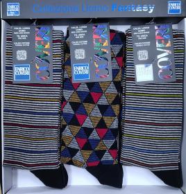 Calza lunga Enrico Coveri caldo cotone invernale righe o fantasia Color Line 32
