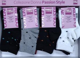 Coveri donna gamba corta caldo cotone invernale cuoricini Elisa 339 EL