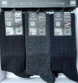 Calza lunga Enrico Coveri caldo cotone invernale puntini colorati Winter 35