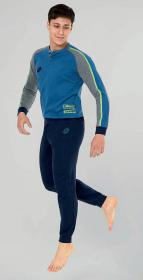 Pigiama caldo cotone invernale per ragazzo da 10 a 16 anni Lotto 4212 PETROLIO