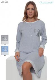 Camicia da notte caldo cotone 100% invernale interlock Maristella 5600