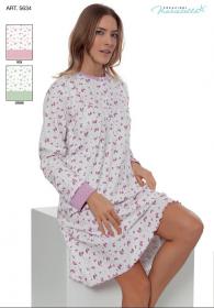 Camicia da notte caldo cotone 100% invernale interlock Maristella 5634