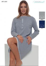 Camicia da notte caldo cotone 100% invernale interlock Maristella 5640