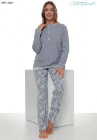 Pigiama donna caldo cotone invernale interlock 100% cotone Maristella 5641