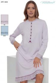 Camicia da notte caldo cotone 100% invernale interlock Maristella 5655