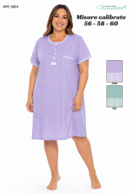 Camicia da notte estiva per misure Calibrate in cotone manica corta con taschino Maristella 5824/A