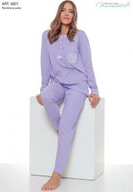 Pigiama donna in 100% cotone manica lunga primavera Maristella 5827
