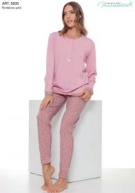Pigiama donna in 100% cotone manica lunga primavera Maristella 5835