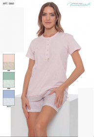 Pigiama corto per donna 100% cotone estivo leggero e fresco Maristella 5862