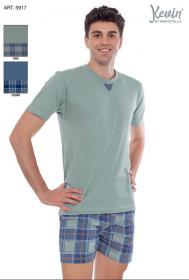 Pigiama corto estivo pantaloncino e mezza manica puro cotone Kevin 5917