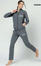 Tuta donna in cotone felpato invernale caldo sport e tempo libero Lotto 6077