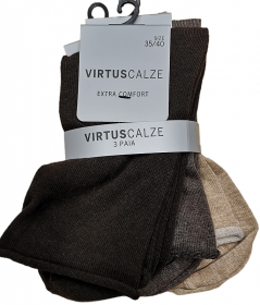 3 calze corte in caldo cotone per donna sanitarie senza elastico taglio vivo V8500