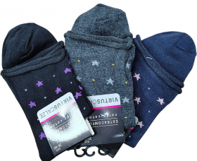 3 calze corte sanitarie senza elastico per donna in caldo cotone taglio vivo V8500