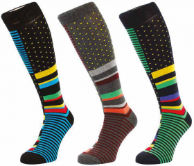Calza per uomo gamba lunga caldo cotone invernale Pois e Righe SC 9077L