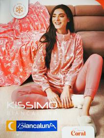 Pigiama donna coral fleece caldissimo e morbidissimo Kissimo 93008