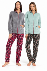 Pigiama donna aperto in coral fleece caldissimo e morbidissimo Kissimo 93031