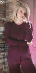 Pigiama donna aperto in viscosa elasticizzata per tutte le stagioni elegantissimo SiLei AL14