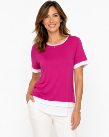 Maglia elegante con scollatura tonda viscosa naturale Patty Fashion 20132/60
