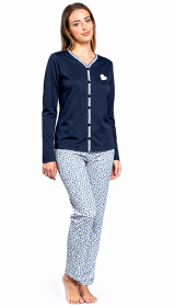 Pigiama aperto per donna in caldo cotone invernale interlock 100% cotone Kissimo D6508