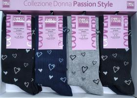 Calza donna gamba lunga caldo cotone varie fantasie Enrico Coveri Giorgia 367