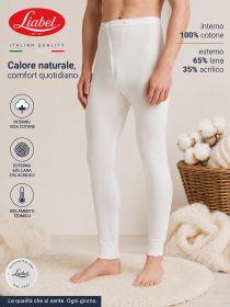 Mutanda lunga uomo interno 100% cotone esterno 65% lana Liabel J101