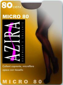 Collant coprente 80 den in morbida microfibra opaco con tassello Azira Micro80