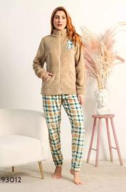 Pigiama donna aperto in coral fleece caldissimo e morbidissimo Kissimo 93012