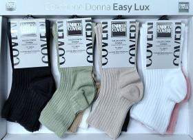 Calza donna a costine tinta unita corto cotone Enrico Coveri Carolina 1NT