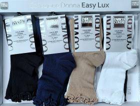 Calza donna a costine tinta unita corto cotone Enrico Coveri Carolina 1NT